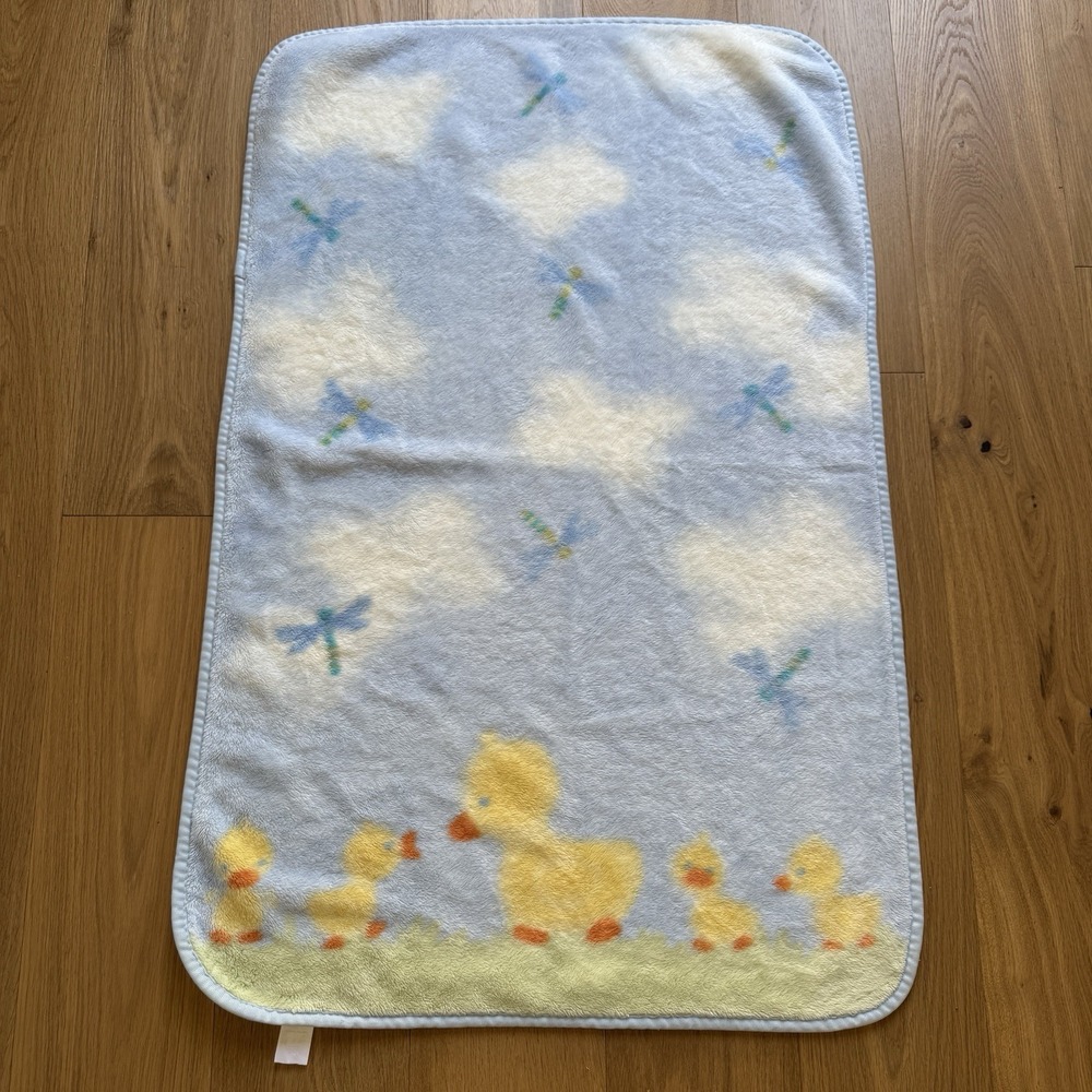 Carters Plush Mom Baby Ducks Duck Blanket Blue Cloud Dragonfly Lovey